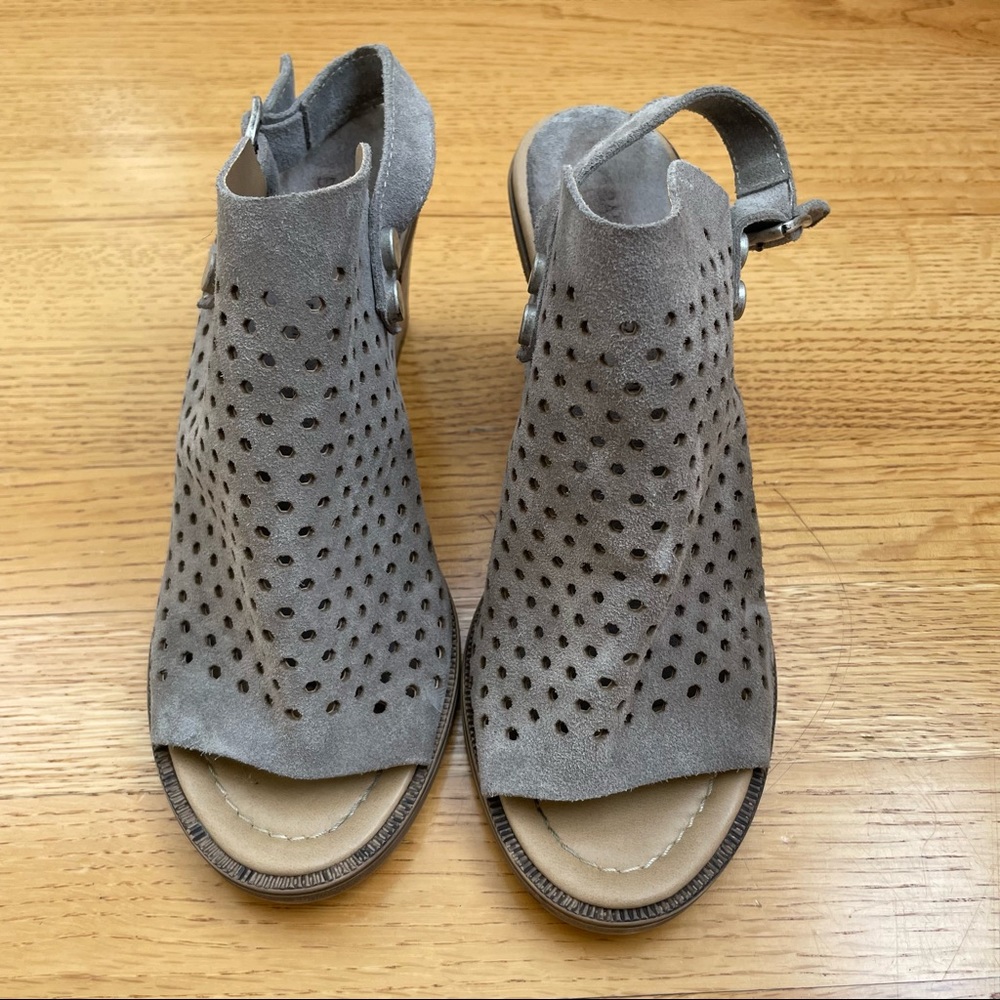Barbara Barbieri Perforated Suede Mules 7.5